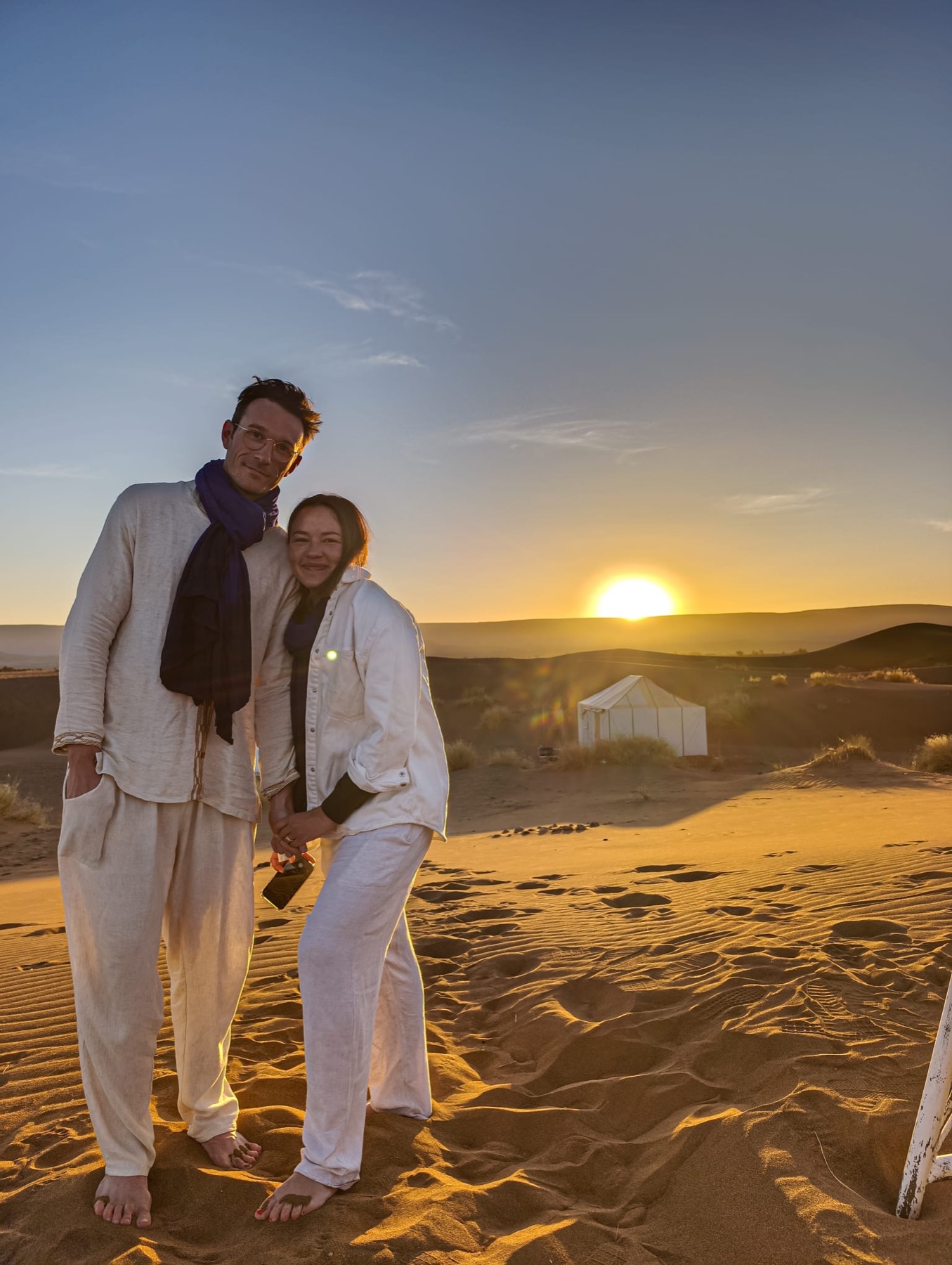 Claire et Benjamin au coucher du soleil